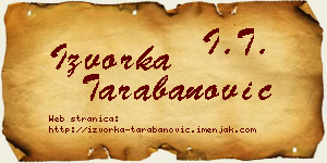 Izvorka Tarabanović vizit kartica